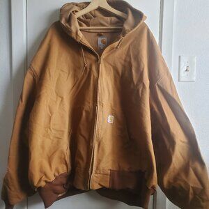 Carhartt Thermal Lined Canvas Workwear Hooded Jacket Size 6XL